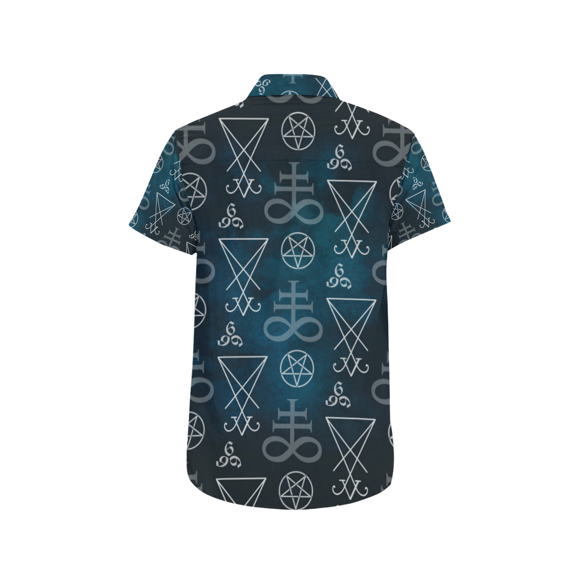 Pentagram Pattern Print Design A03 Men's Short Sleeve Button Up Shirt
