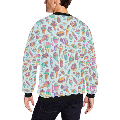 Ice Cream Pattern Print Design IC02 Men Long Sleeve Sweatshirt