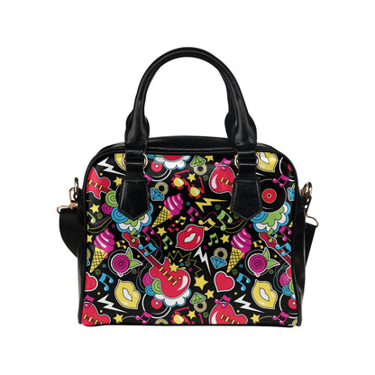 Pop Art Pattern Print Design A04 Shoulder Handbag