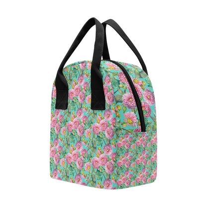 Dahlia Pattern Print Design DH07 Insulated Lunch Bag