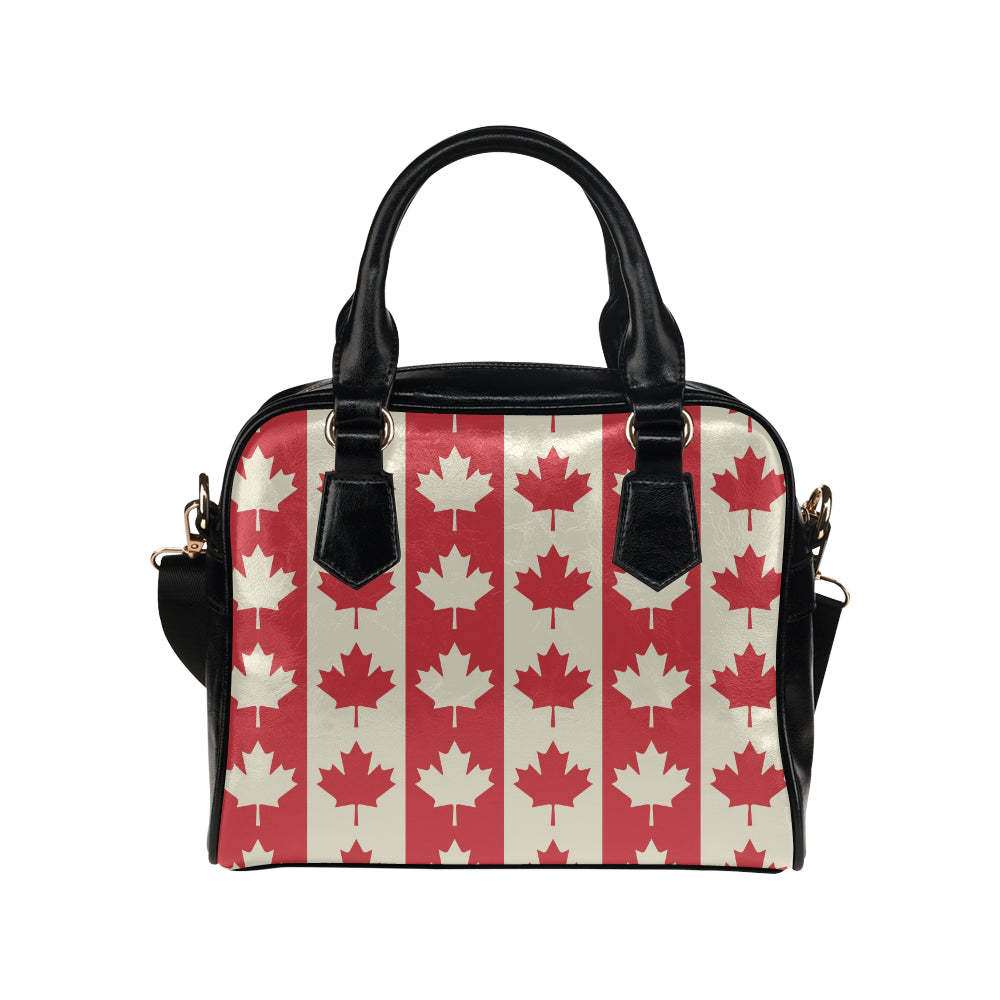 Maple Leaf Pattern Print Design 02 Shoulder Handbag