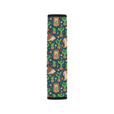 Hedgehog Cactus Pattern Print Design 04 Car Seat Belt Cover