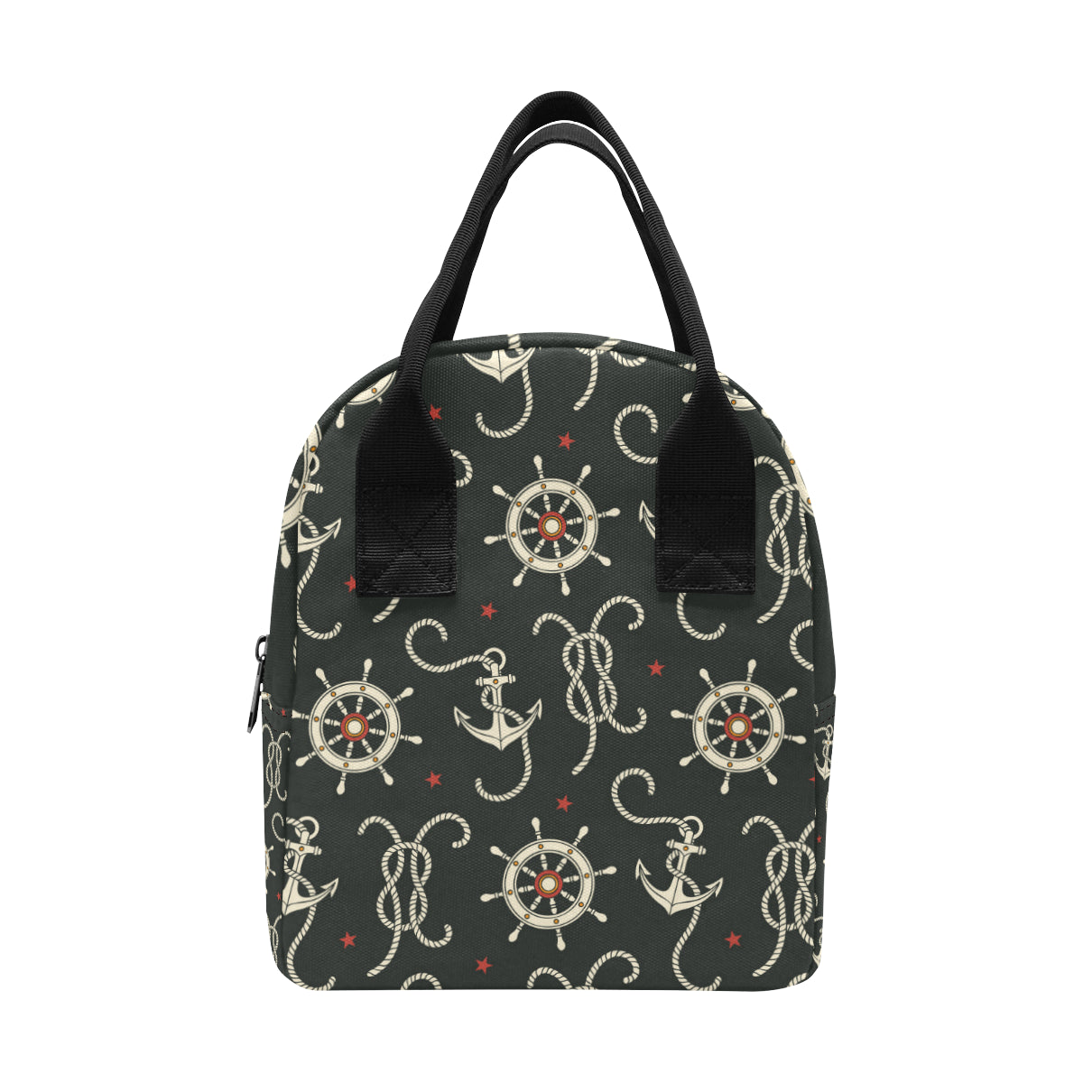 Nautical Anchor Pattern Insulated Lunch Bag