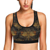 Gold Dragonfly Mandala Sports Bra