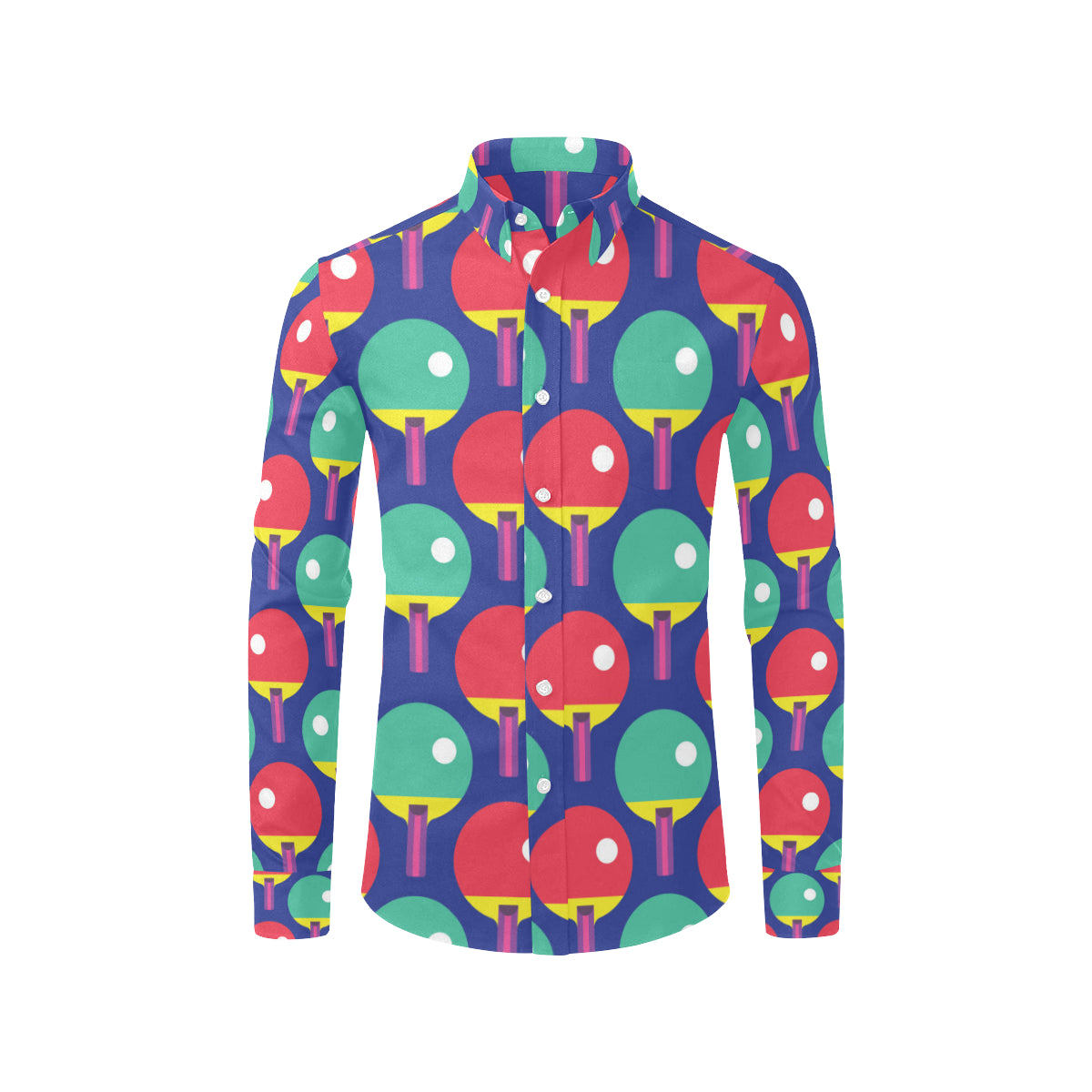 Ping Pong Pattern Print Design A03 Men's Long Sleeve Shirt