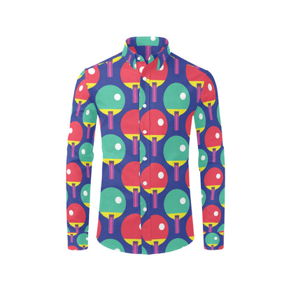 Ping Pong Pattern Print Design A03 Men's Long Sleeve Shirt