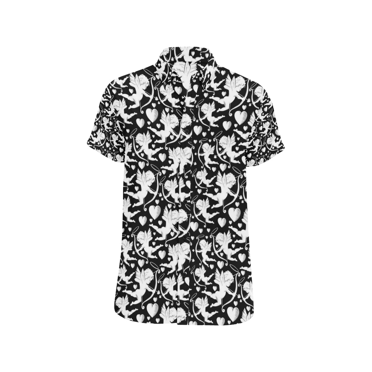 Cupid Pattern Print Design 04 Men's Short Sleeve Button Up Shirt
