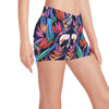 Tropical Flower Pattern Print Design TF023 Yoga Shorts