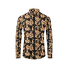 Brown Hibiscus Pattern Print Design HB06 Men's Long Sleeve Shirt