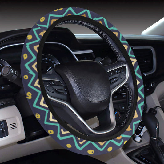 Multicolor Tribal aztec Steering Wheel Cover with Elastic Edge