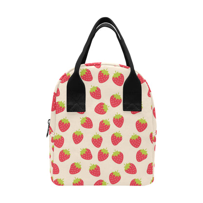 Strawberry Pattern Print Design SB02 Insulated Lunch Bag