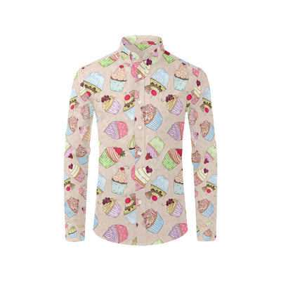 Cupcake Pattern Print Design CP06 Men's Long Sleeve Shirt