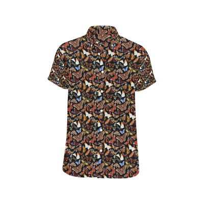 Butterfly Pattern Print Design 08 Men's Short Sleeve Button Up Shirt