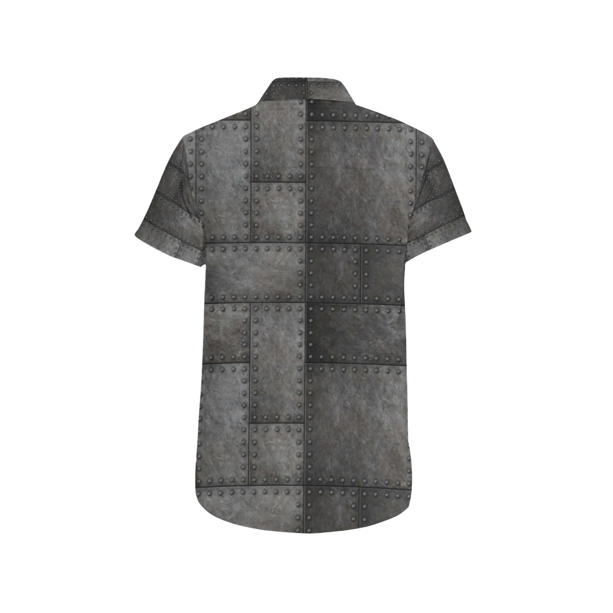 Armor Pattern Print Design 02 Men's Short Sleeve Button Up Shirt