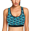 Beach Wave Design Print Sports Bra