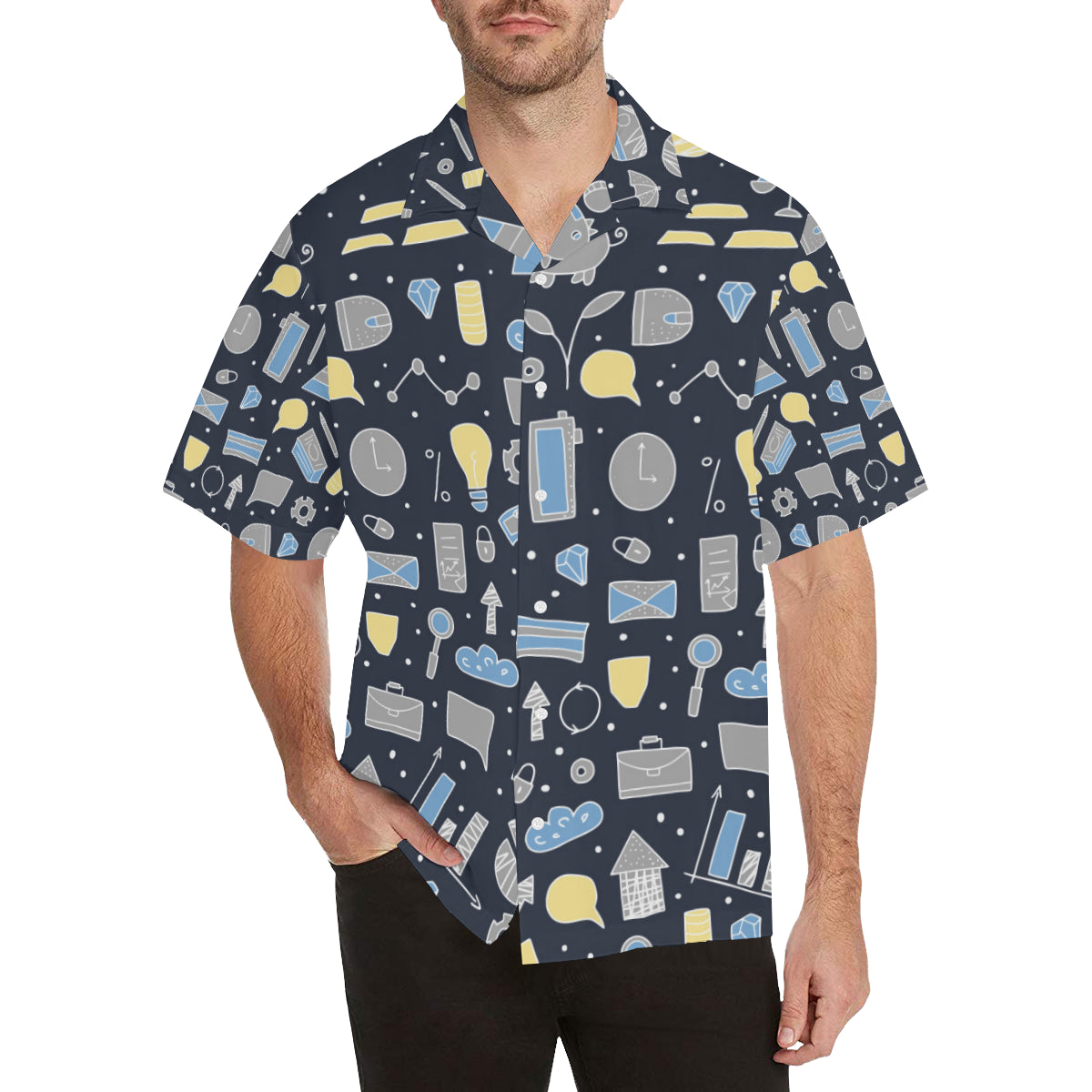 Accounting Financial Pattern Print Design 04 Men's Hawaiian Shirt