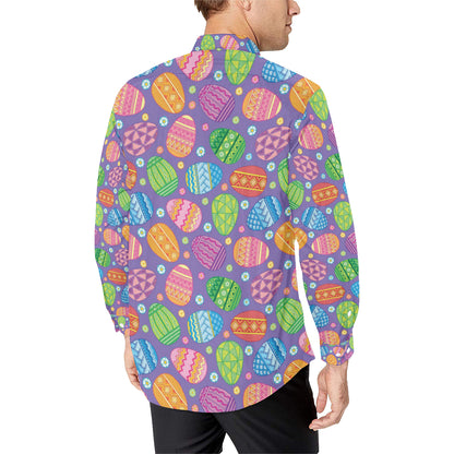 Easter Eggs Pattern Print Design RB010 Men's Long Sleeve Shirt