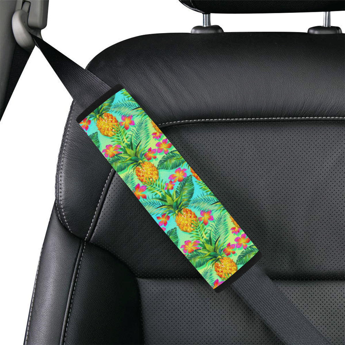 Pineapple Pattern Print Design PP010 Car Seat Belt Cover