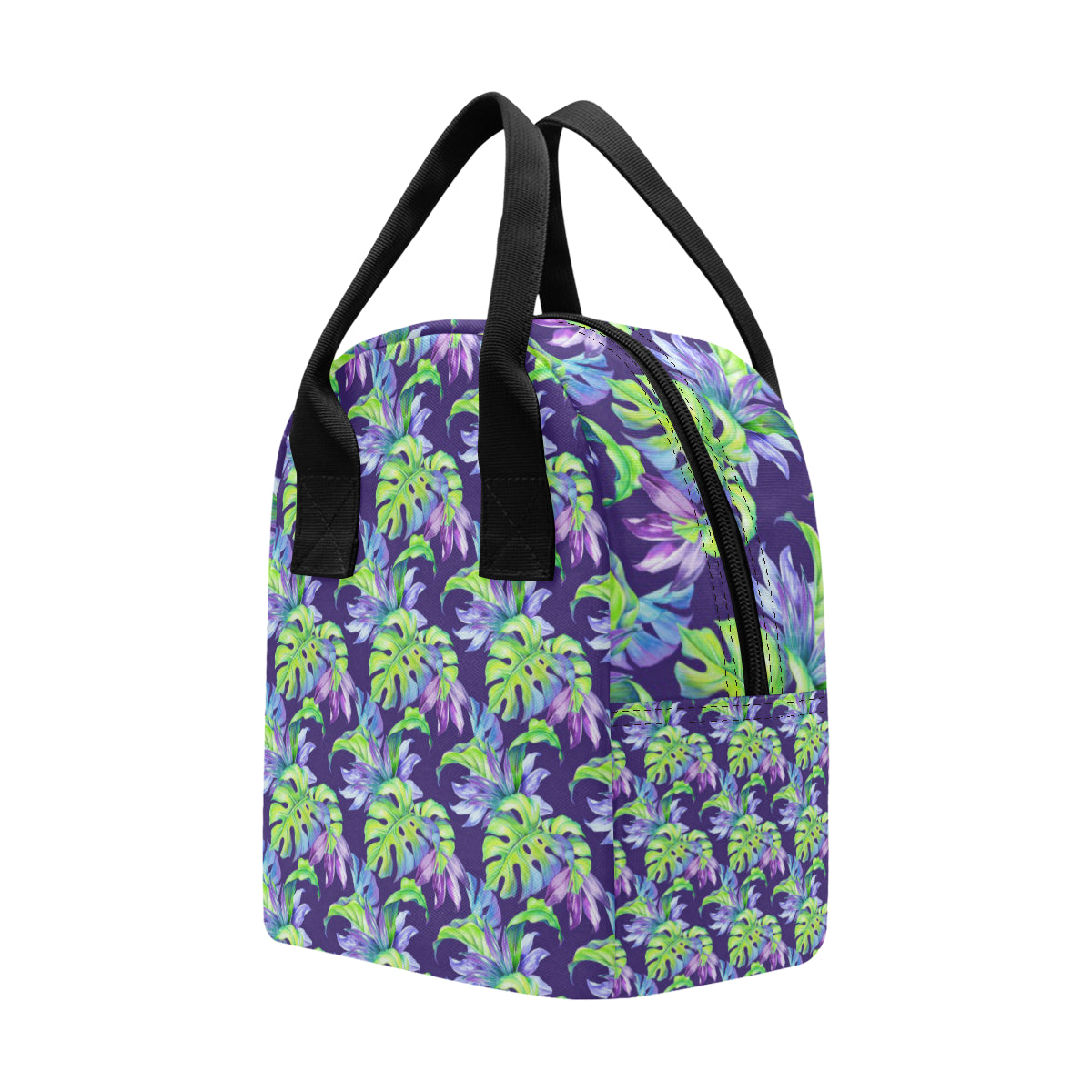Tropical Flower Pattern Print Design TF019 Insulated Lunch Bag