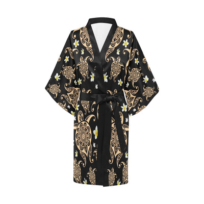 Turtle Polynesian Tribal Hawaiian Women Kimono Robe