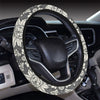 Damask Elegant Print Pattern Steering Wheel Cover with Elastic Edge
