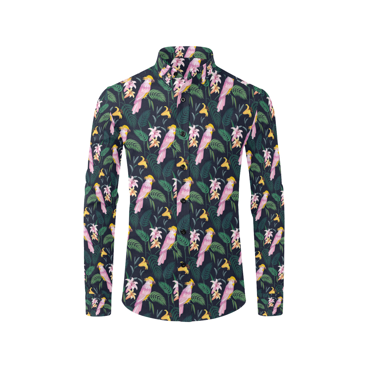 Cockatoo Pattern Print Design 03 Men's Long Sleeve Shirt