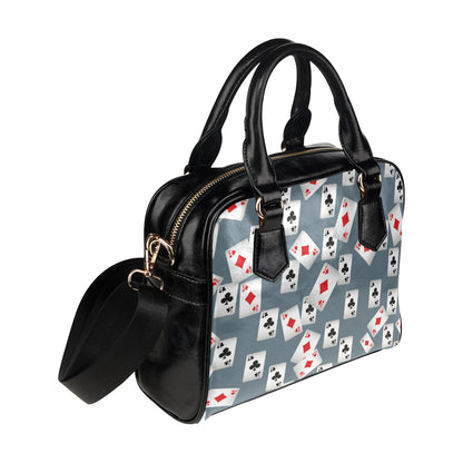 Poker Cards Pattern Print Design A05 Shoulder Handbag