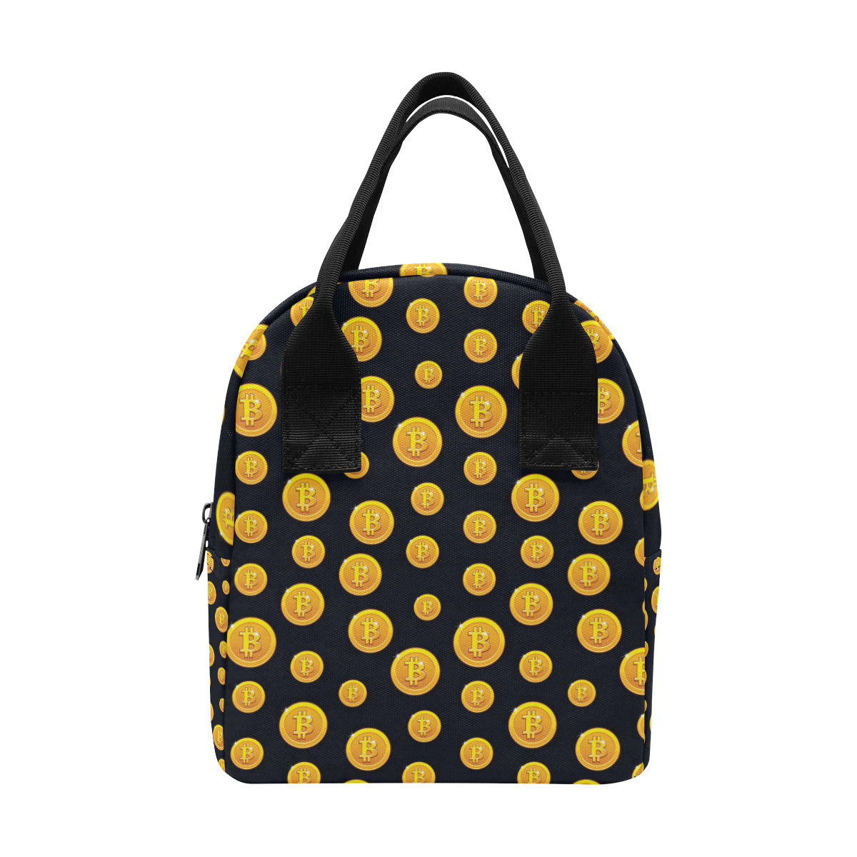 Bitcoin Pattern Print Design DO04 Insulated Lunch Bag