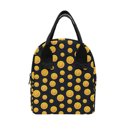 Bitcoin Pattern Print Design DO04 Insulated Lunch Bag