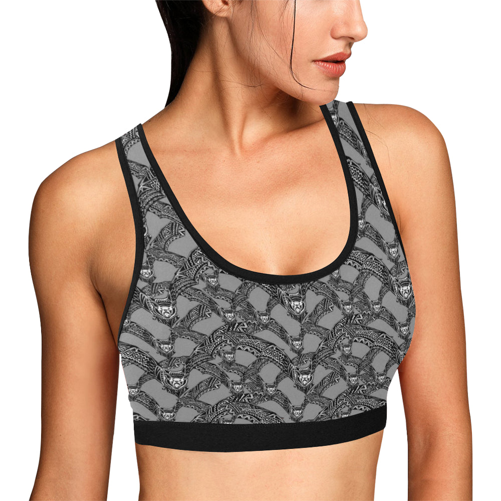 Bat Pattern Print Design 04 Sports Bra