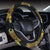 Gold Tribal Turtle Polynesian Themed Steering Wheel Cover with Elastic Edge