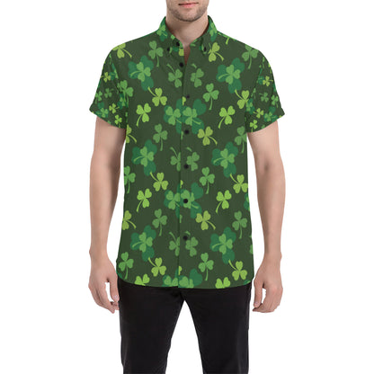 Irish Pattern Print Design 03 Men's Short Sleeve Button Up Shirt