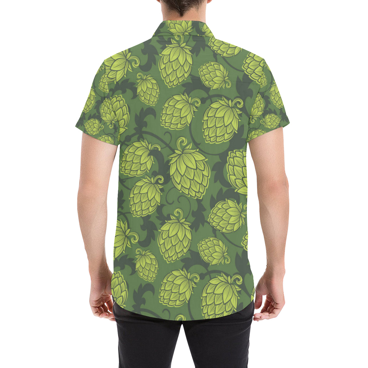 Hope Pattern Print Design 02 Men's Short Sleeve Button Up Shirt