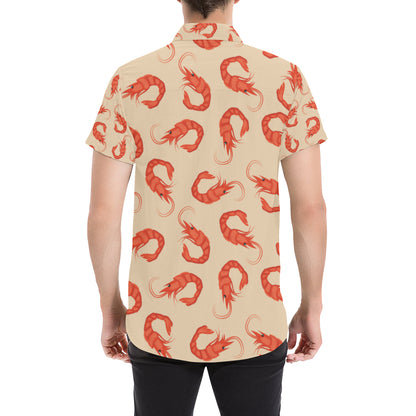 Prawn Pattern Print Design 02 Men's Short Sleeve Button Up Shirt
