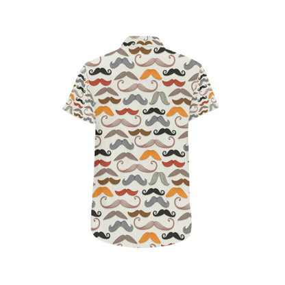 Mustache Pattern Print Design A02 Men's Short Sleeve Button Up Shirt
