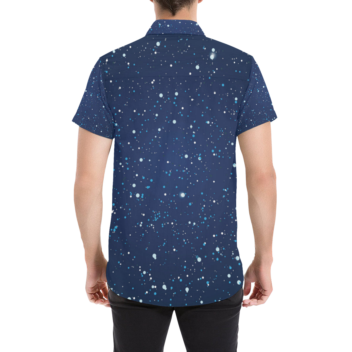 Night sky Pattern Print Design A03 Men's Short Sleeve Button Up Shirt