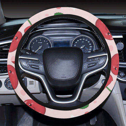 Cherry Pattern Print Design CH02 Steering Wheel Cover with Elastic Edge