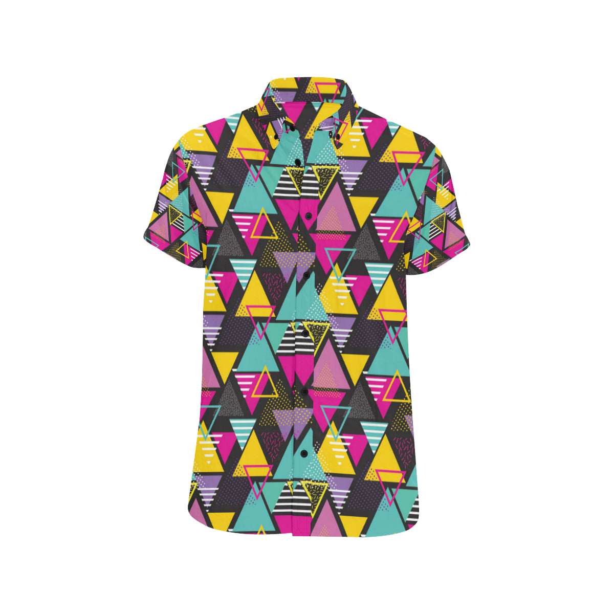 Geometric Colorful Pattern Print Design 02 Men's Short Sleeve Button Up Shirt