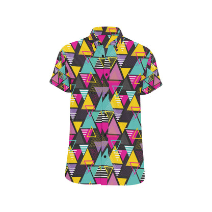 Geometric Colorful Pattern Print Design 02 Men's Short Sleeve Button Up Shirt