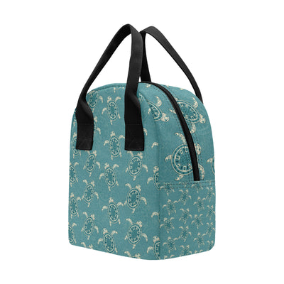 Sea Turtle Pattern Print Design T02 Insulated Lunch Bag