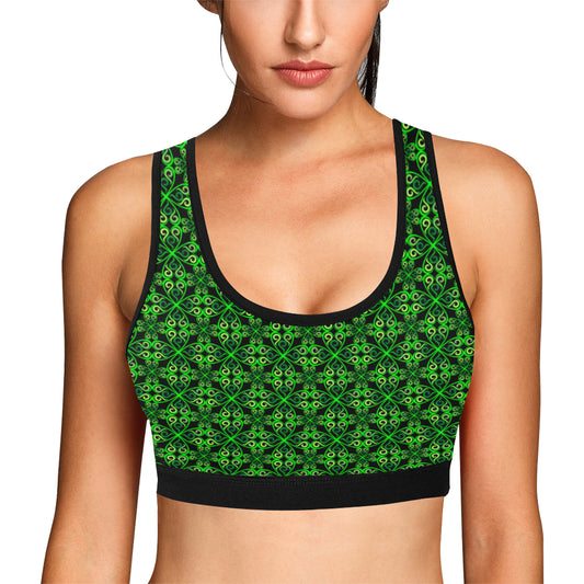 Celtic Green Neon Design Sports Bra