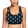 Christian Cross neon Pattern Sports Bra