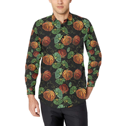 Pumpkin Pattern Print Design A02 Men's Long Sleeve Shirt