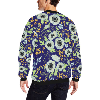 Anemone Pattern Print Design AM06 Men Long Sleeve Sweatshirt