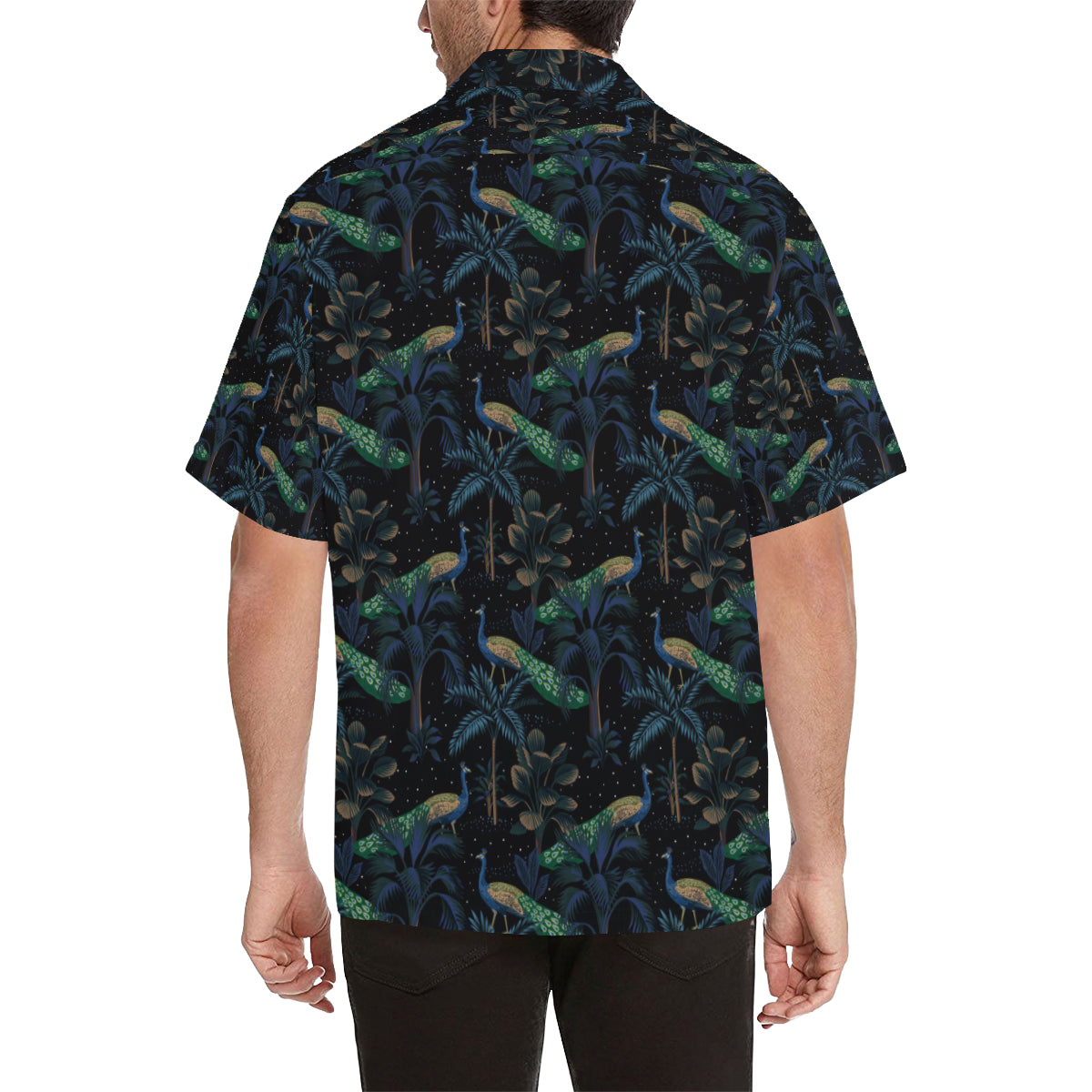 Rainforest Peacock Pattern Print Design A04 Men's Hawaiian Shirt