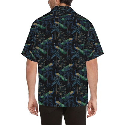 Rainforest Peacock Pattern Print Design A04 Men's Hawaiian Shirt