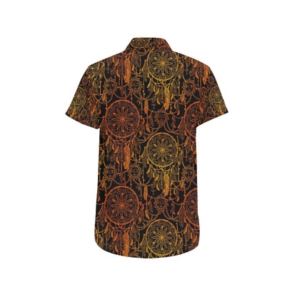 Dream catcher Sun and Moon Men's Short Sleeve Button Up Shirt