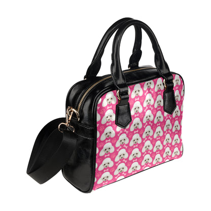 Poodle Pattern Print Design A04 Shoulder Handbag
