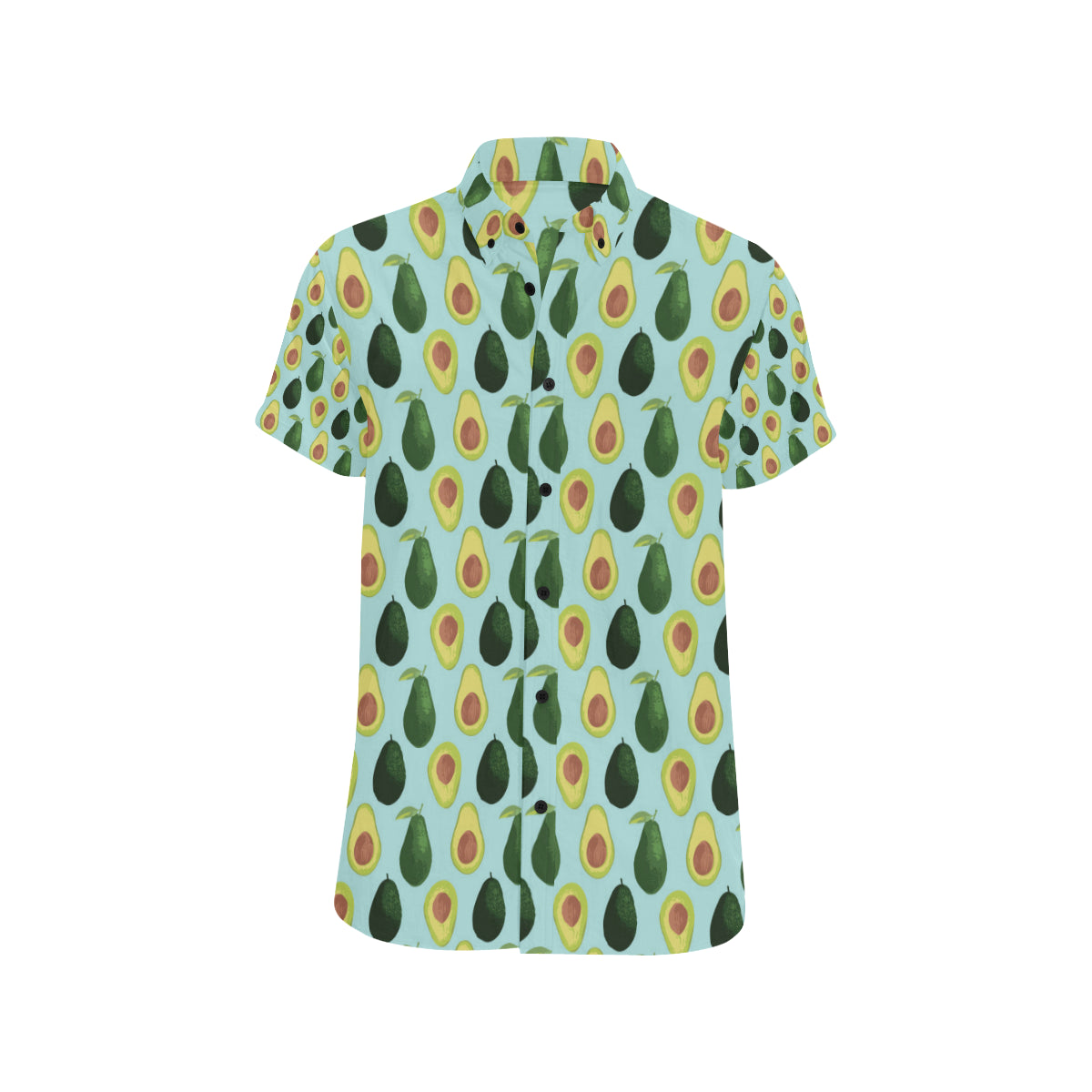Avocado Pattern Print Design 04 Men's Short Sleeve Button Up Shirt