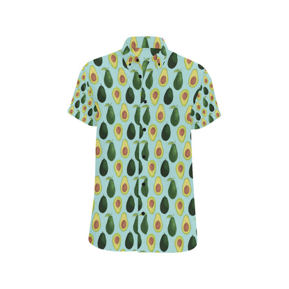 Avocado Pattern Print Design 04 Men's Short Sleeve Button Up Shirt